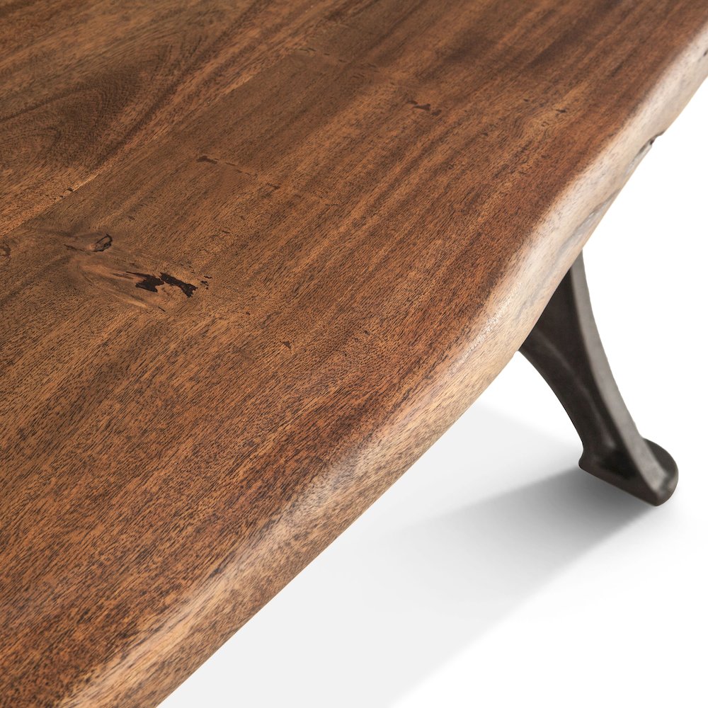 Blayne 72-Inch Live Edge Dining Table with Antique Zinc Base. Picture 6