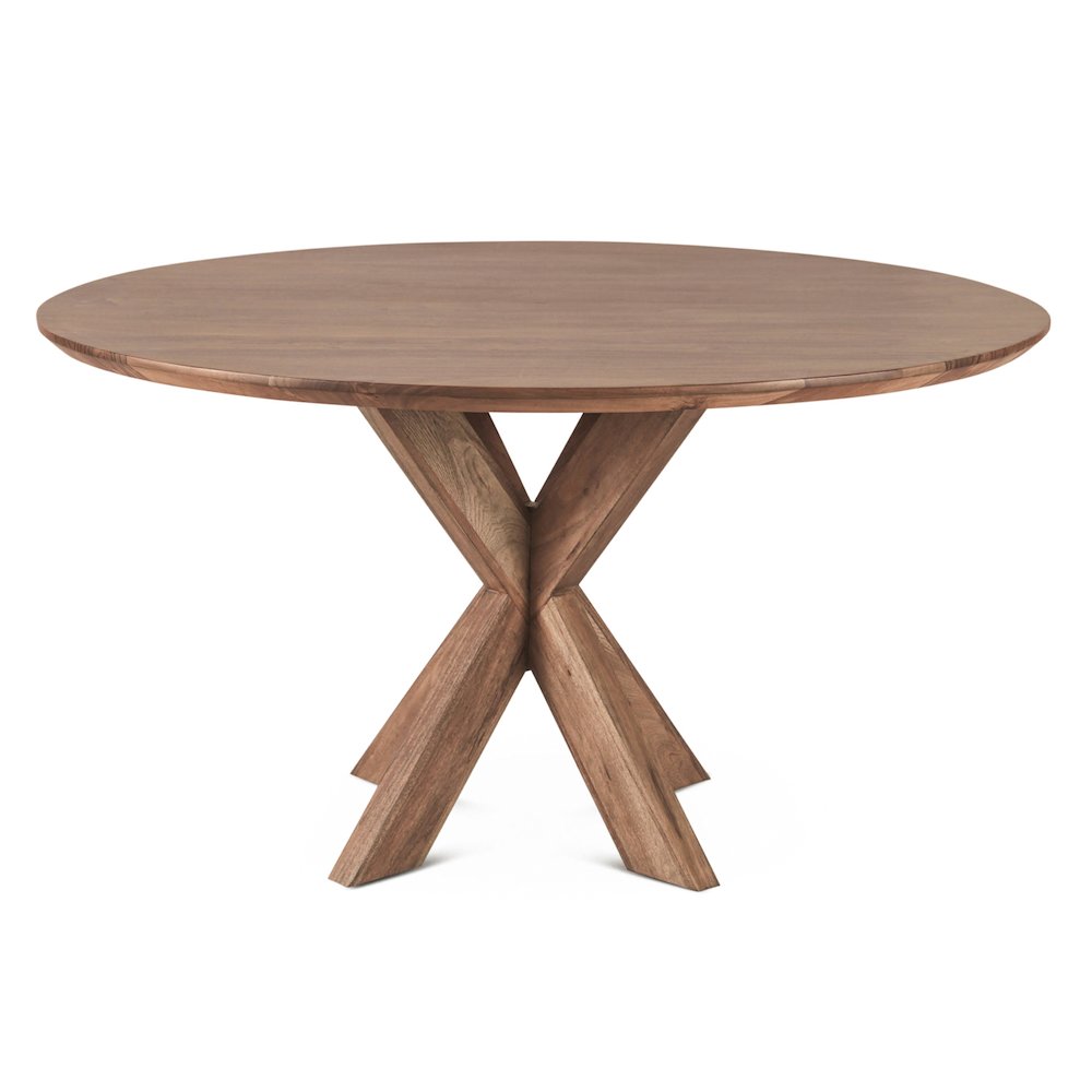 Stockholm 54" Round Dining Table in Weathered Acacia. Picture 1