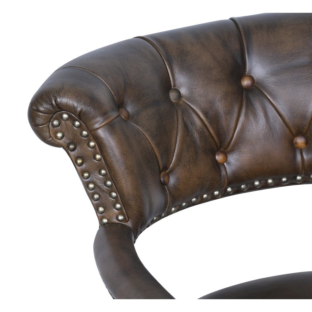 Brisbane Chesterfield Office Chair in Antique Whiskey Leather. Picture 4