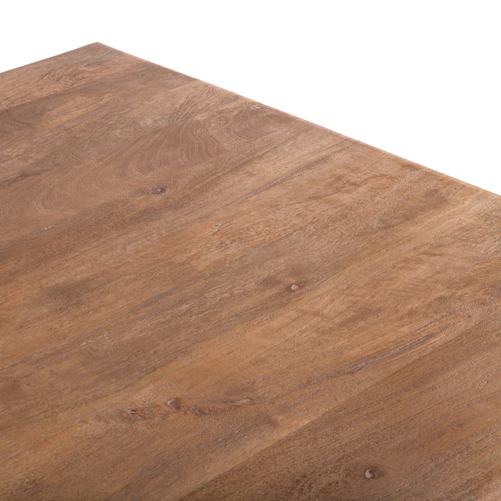 Pengrove 84-Inch Rectangle Mango Wood Dining Table in Antique Oak Finish. Picture 2