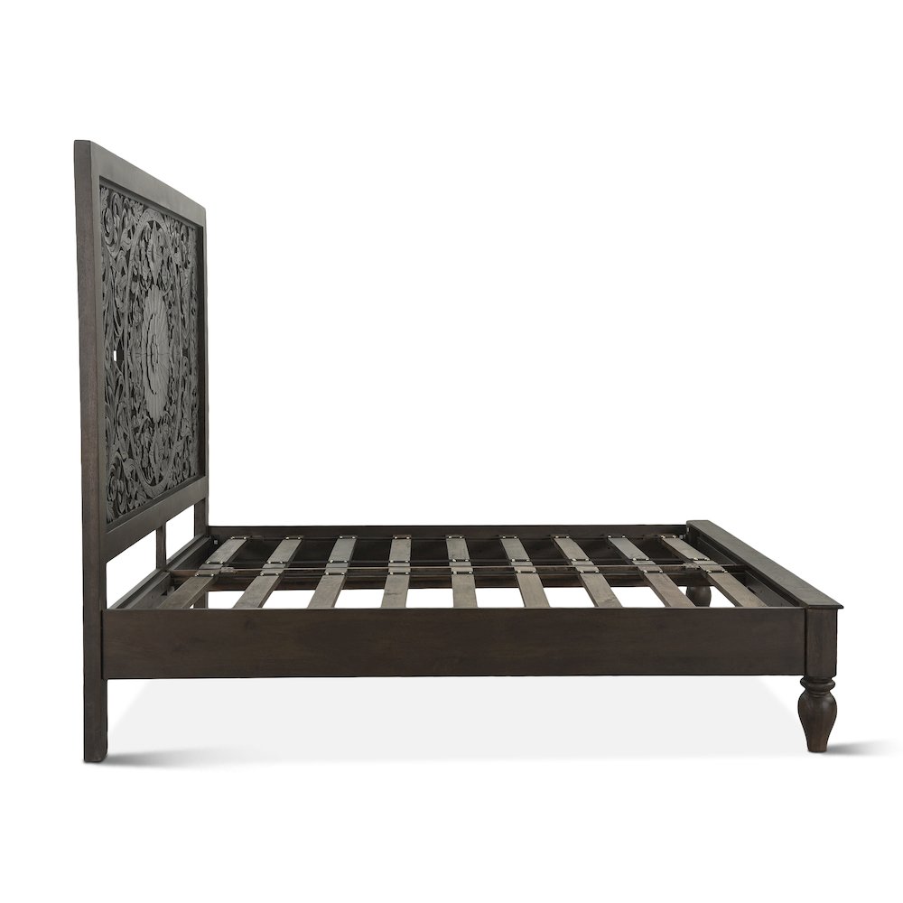 Haveli Vintage Brown Mango Wood King Bed. Picture 6