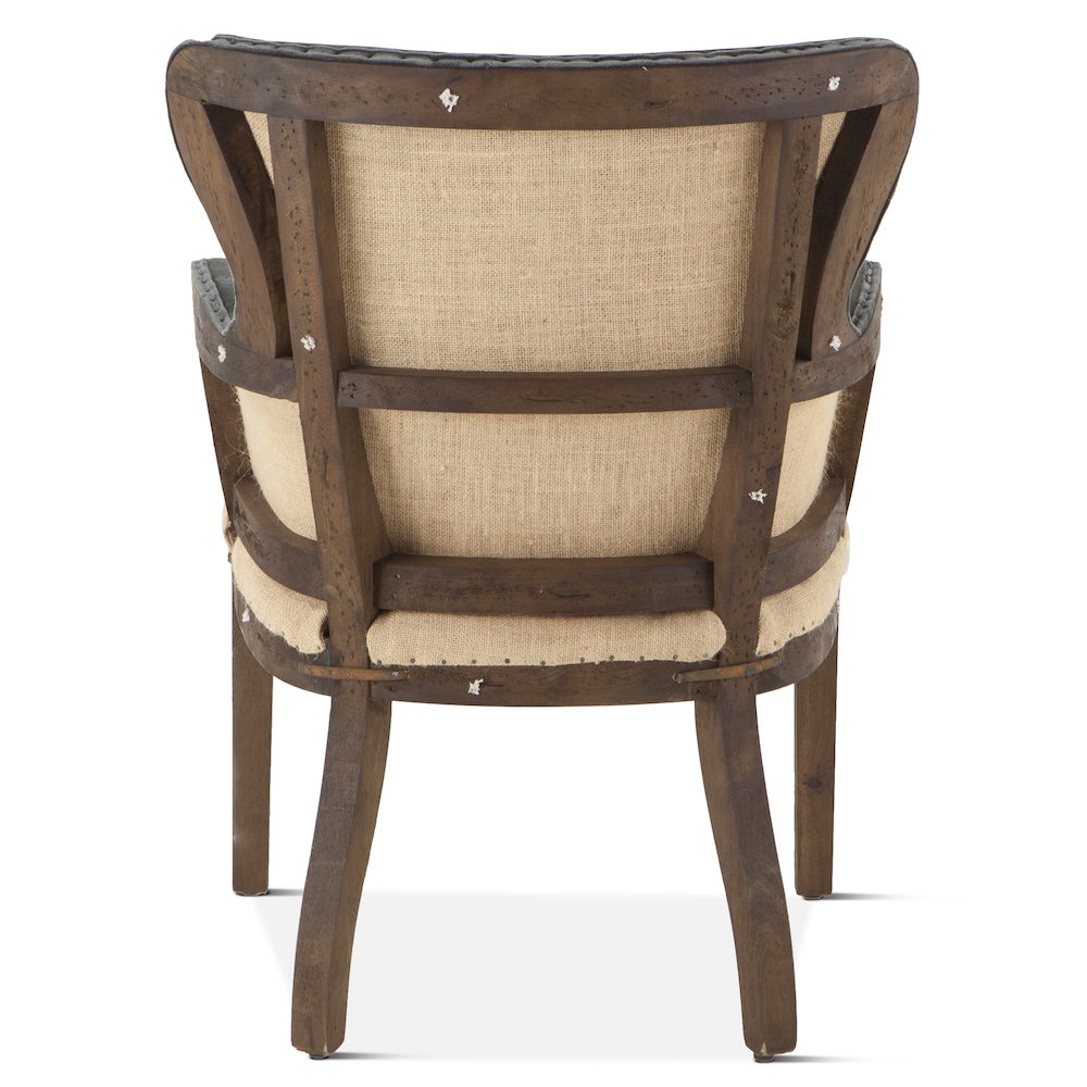 Charles Gray Velvet Armchair With Exposed Frame And Solid Wood Legs. Picture 5