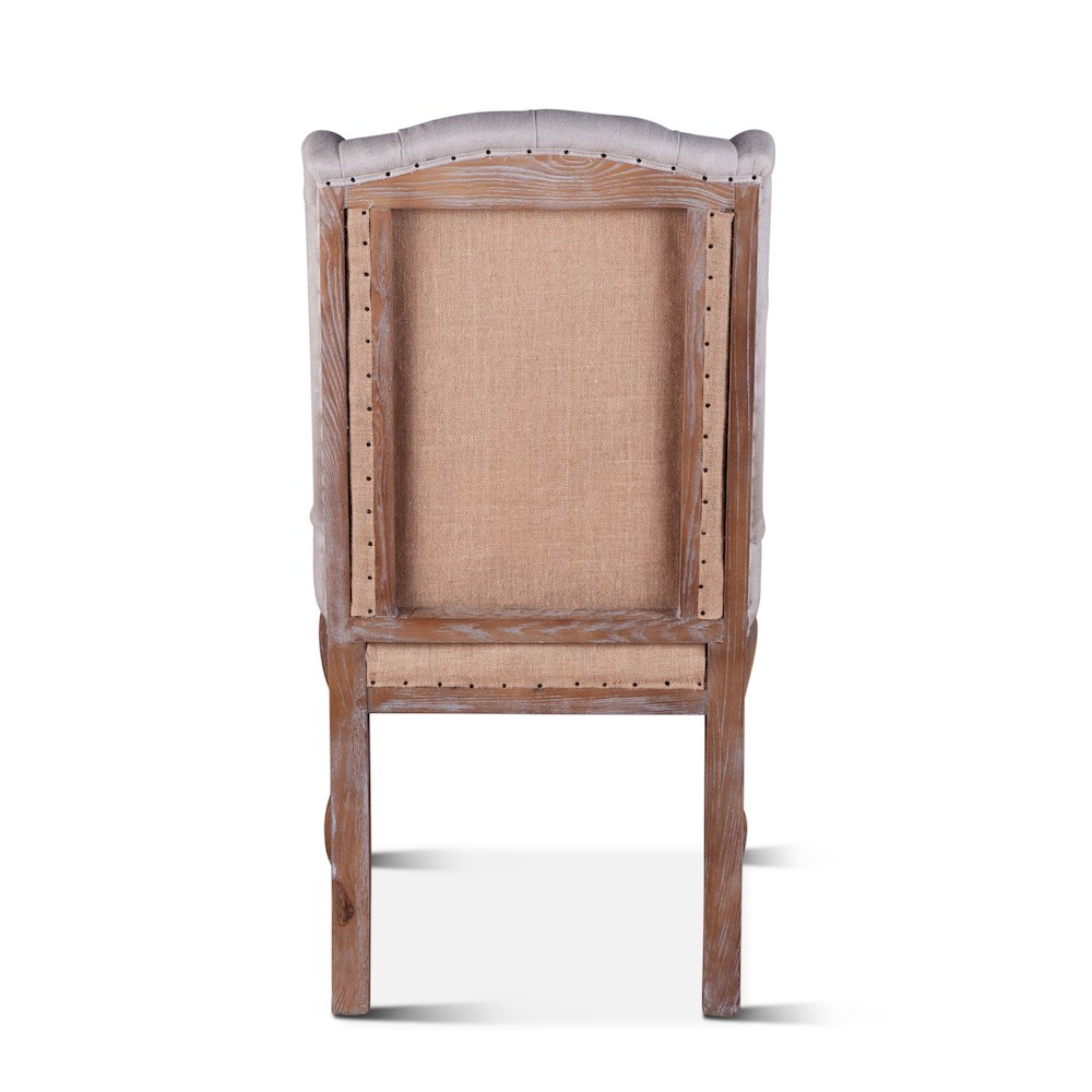 Portia Dining Chair in Off-White Linen and Oak. Picture 6