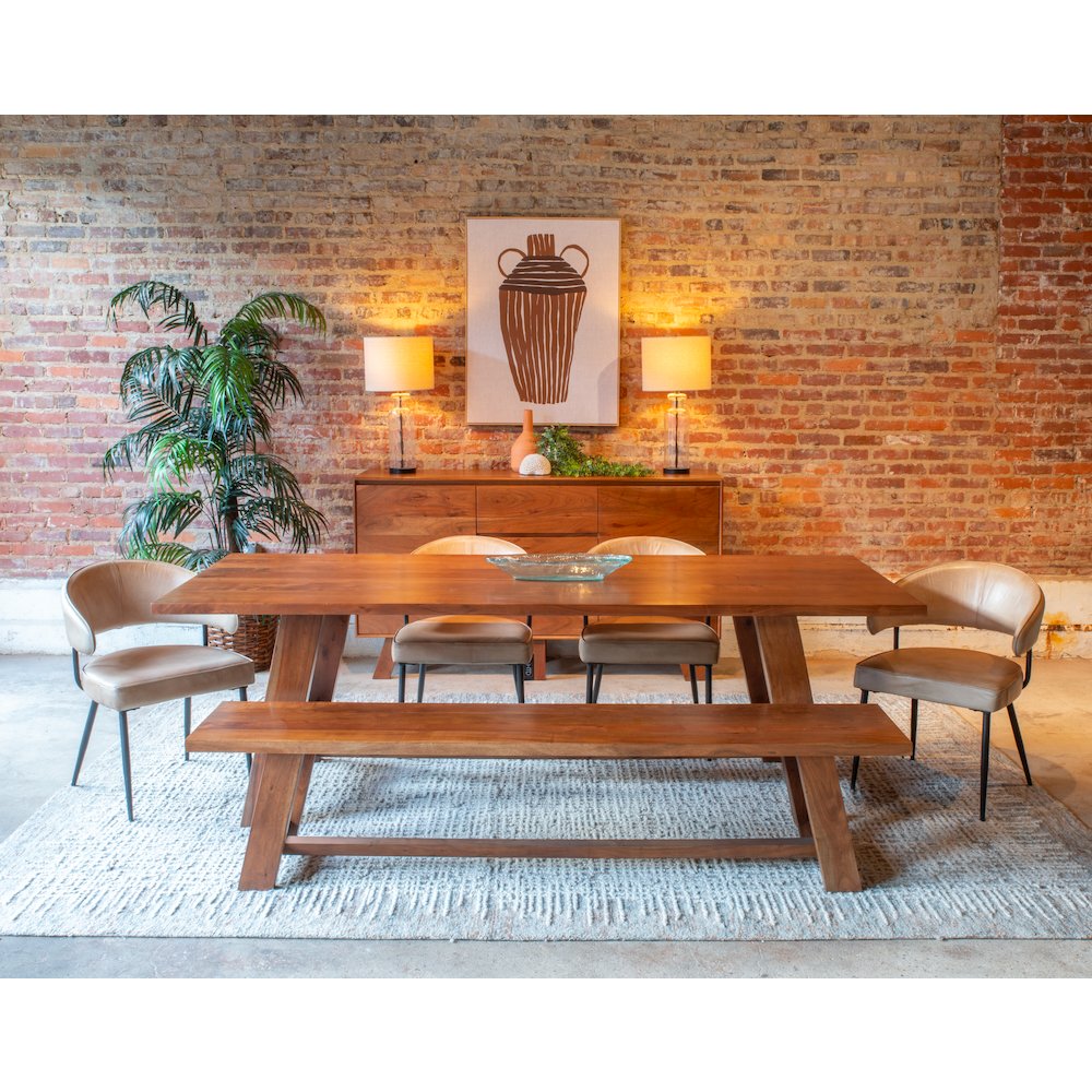 Stavanger 80" Bench in Cinnamon Brown Finish. Picture 9