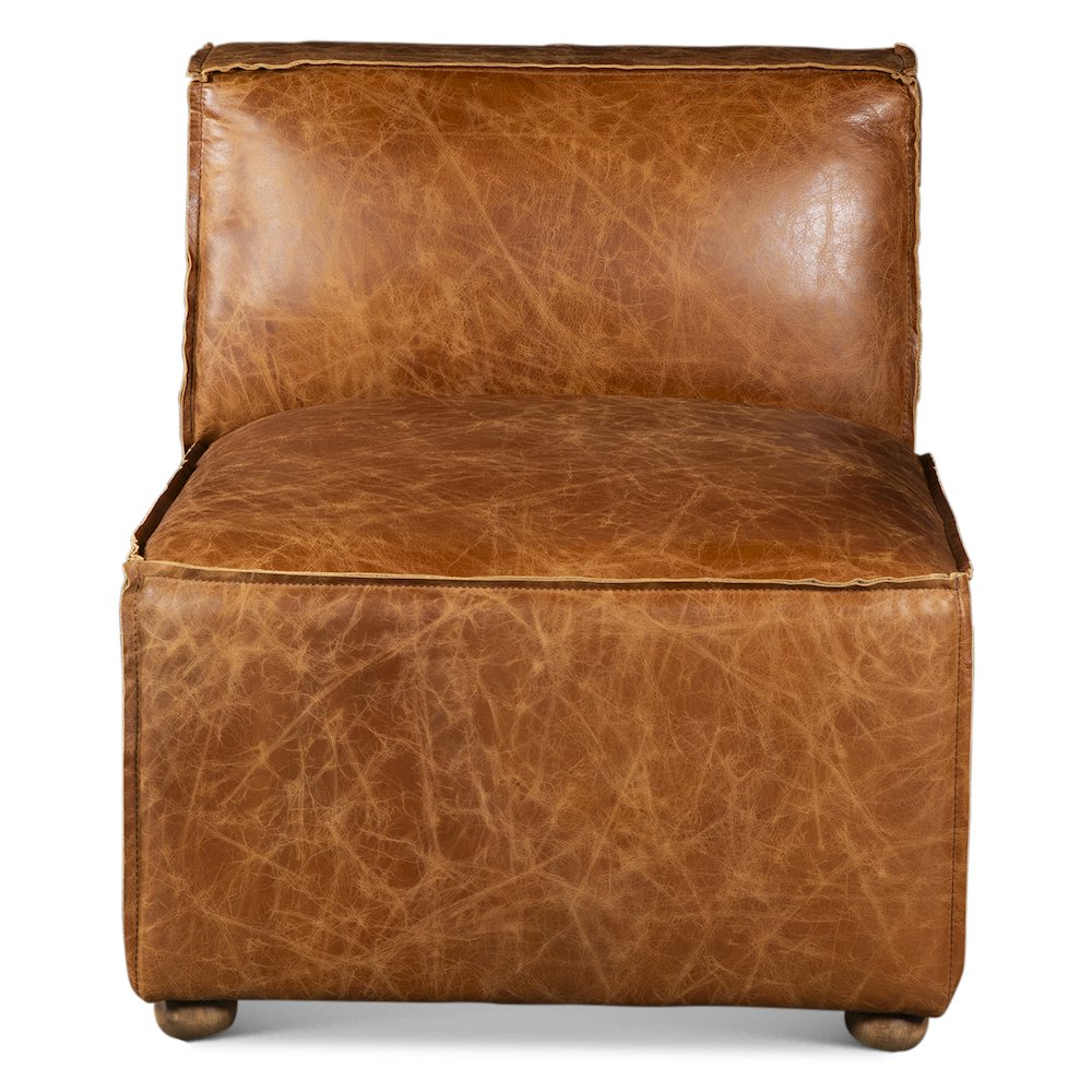 Chiavari Loft 112" Sectional Sofa in Cocoa Brown Leather. Picture 2
