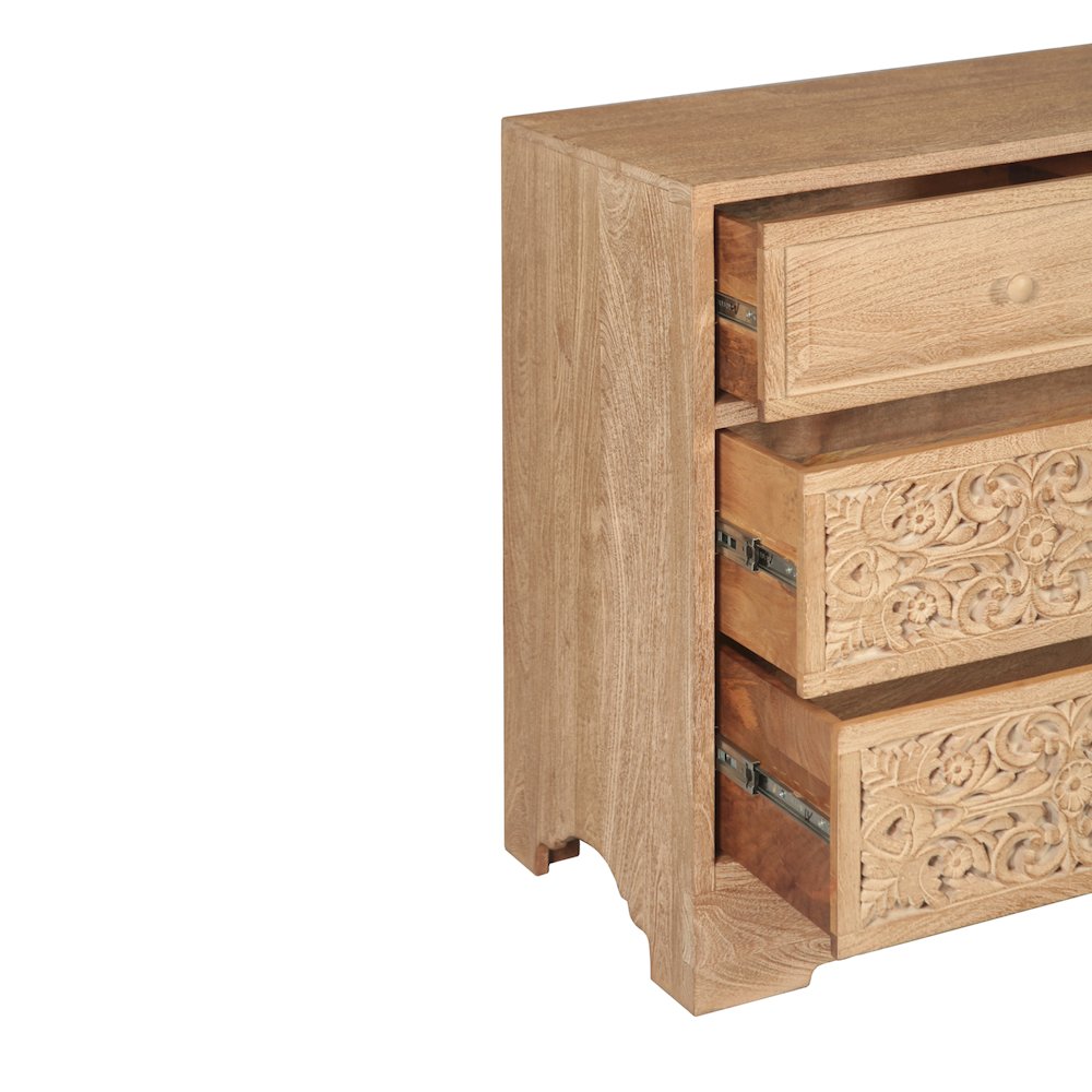 Haveli 71" Dresser with Plinth Base in Whitewash. Picture 2