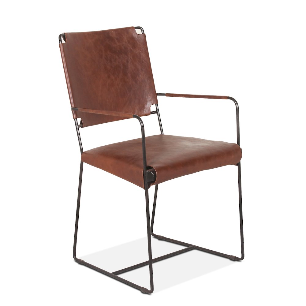 Melbourne Industrial Modern Leather Arm Chair.. Picture 2