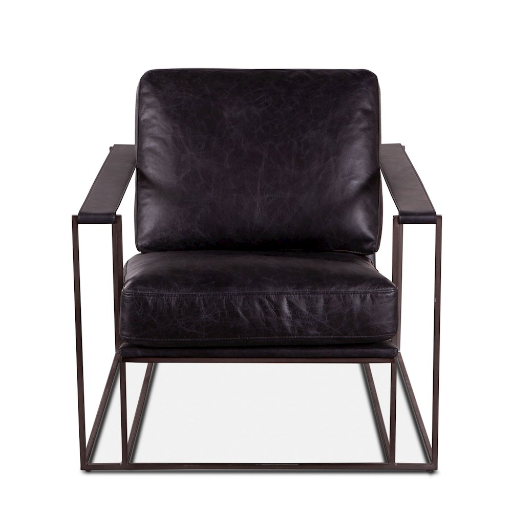 Portlando Black Leather Armchair. Picture 1