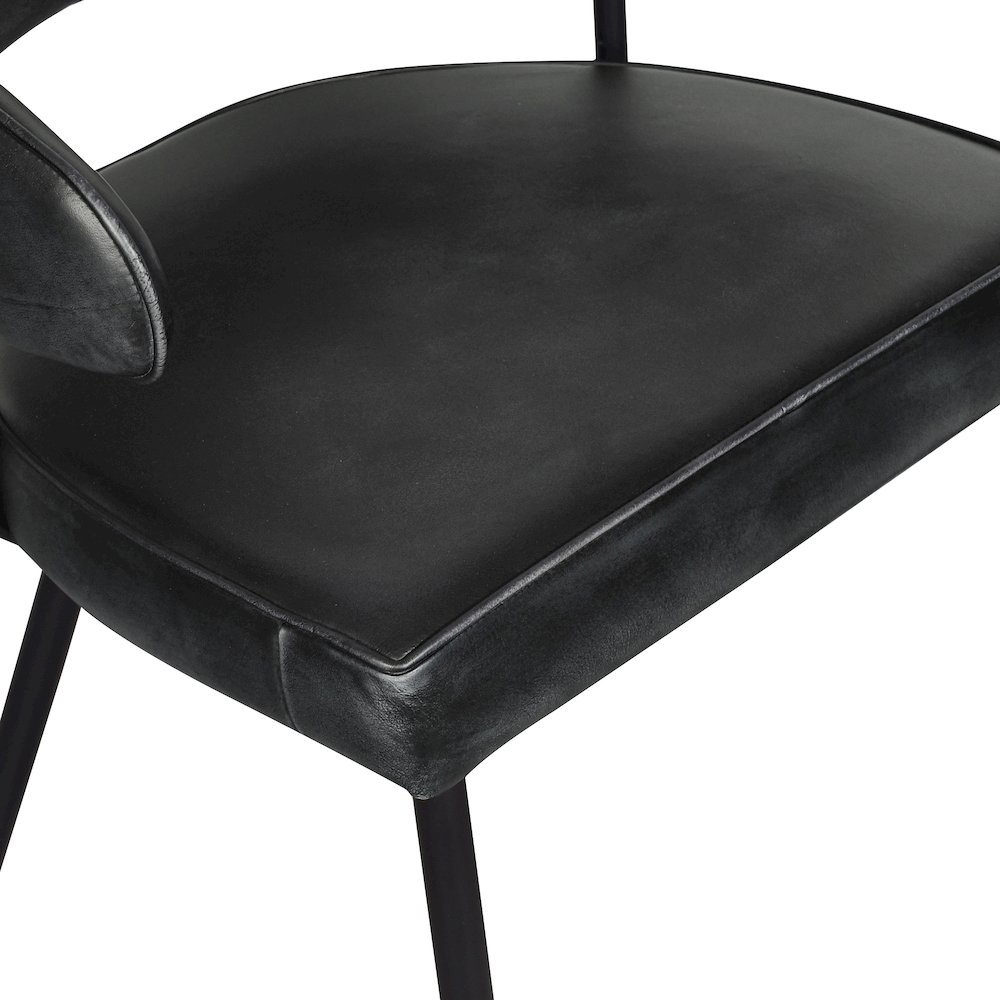 Brisbane Dover 23" Armchair in Weathered Black Leather. Picture 5