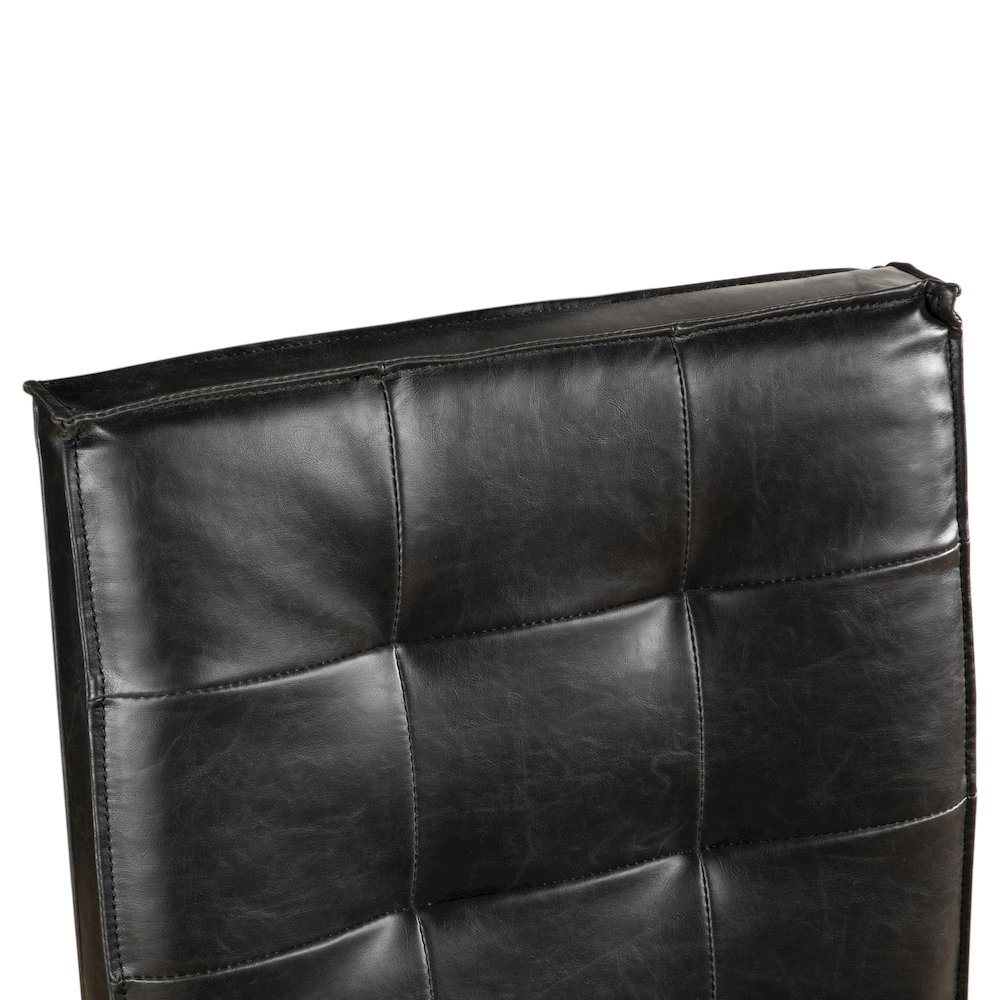 Aven Counter Chair in Black Leather with Dark Legs. Picture 5