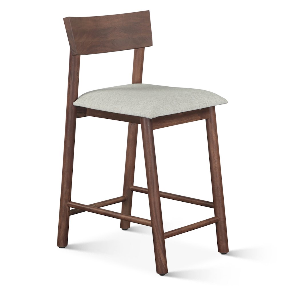 Hampton Upholstered Counter Chair in Walnut. Picture 2