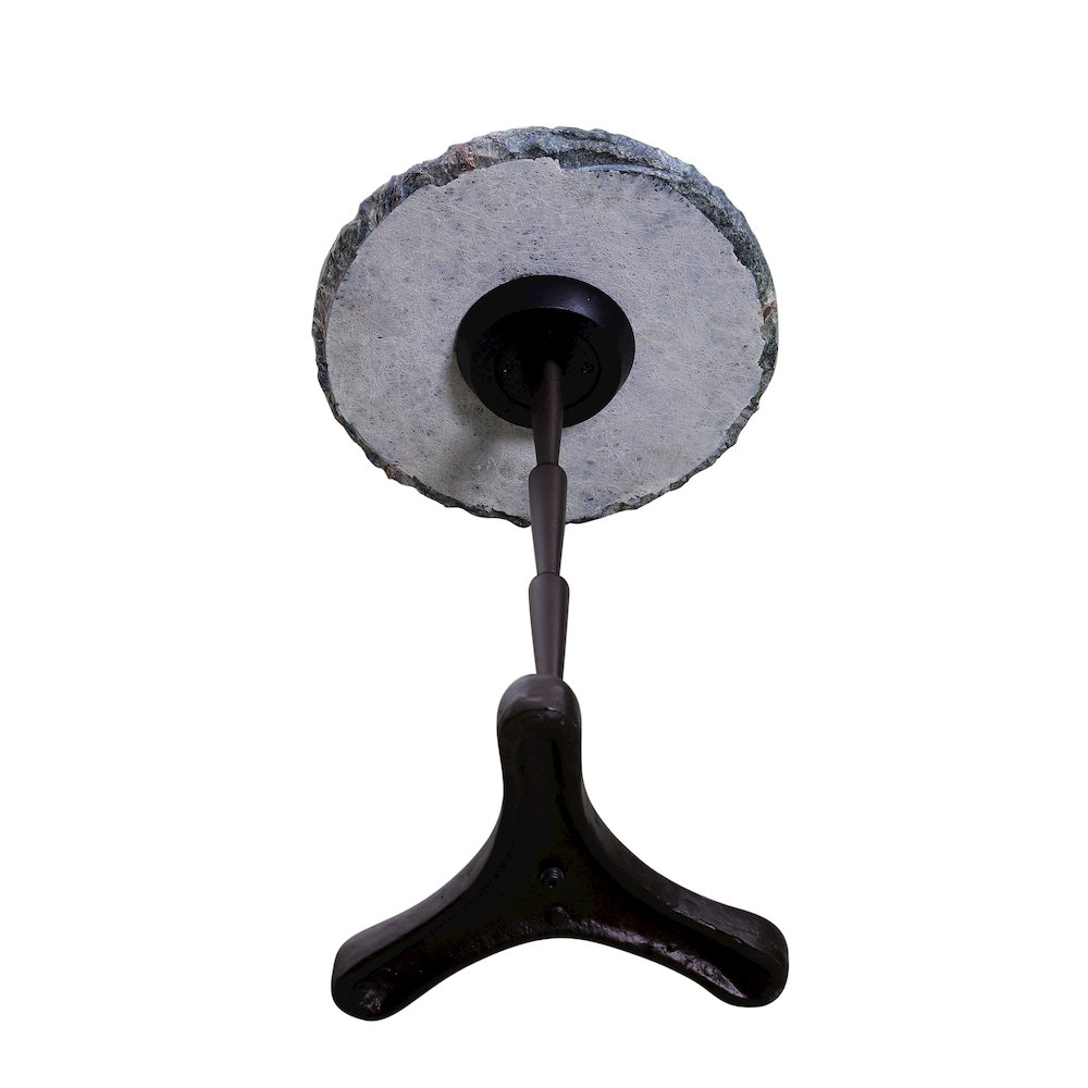 Harbor 15" Accent Table with Green Bidasar Marble and Iron. Picture 4