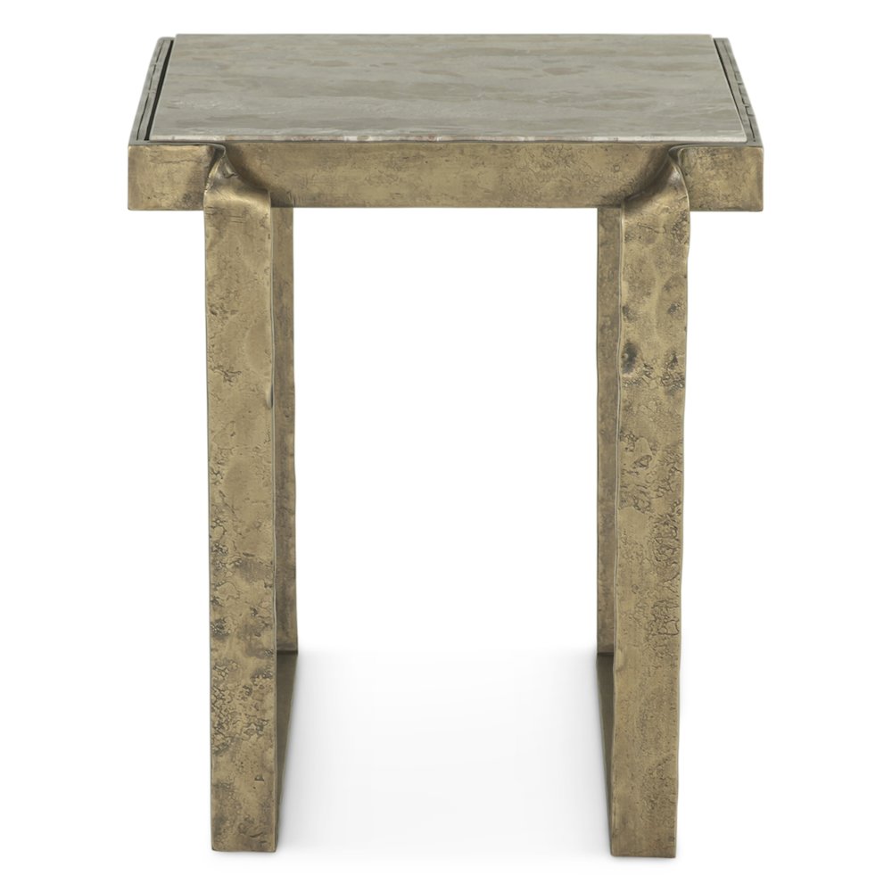 Rhodes 20" Side Table with Marble and Antique Brass. Picture 4