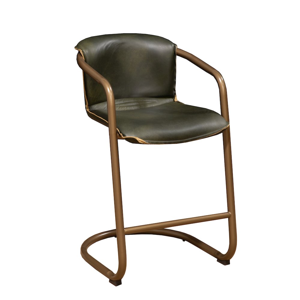 Chiavari Leather Counter Chair in Emerald Green. Picture 1