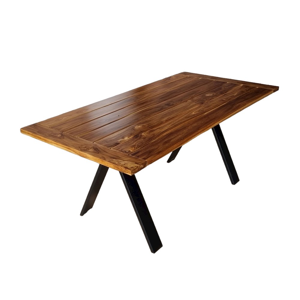 Cyprus 80" Patio Dining Table in Natural Teak. Picture 1