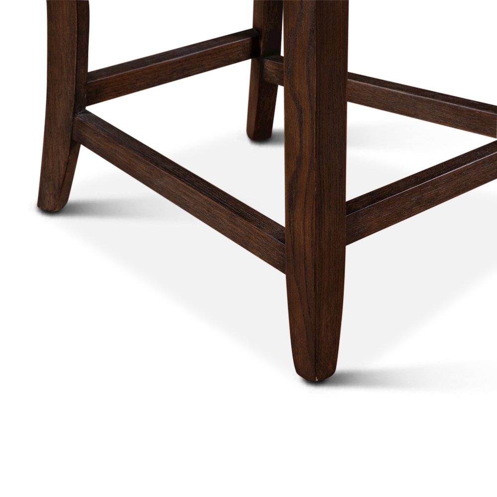 Avery 20" Counter Chair with White Linen and Dark Legs. Picture 5
