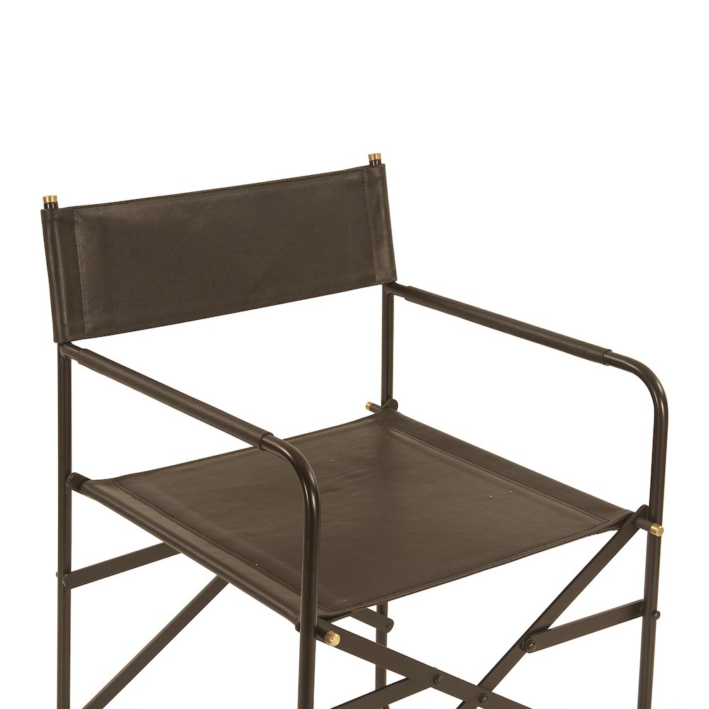 Lund 19" Director's Chair in Black Leather. Picture 3