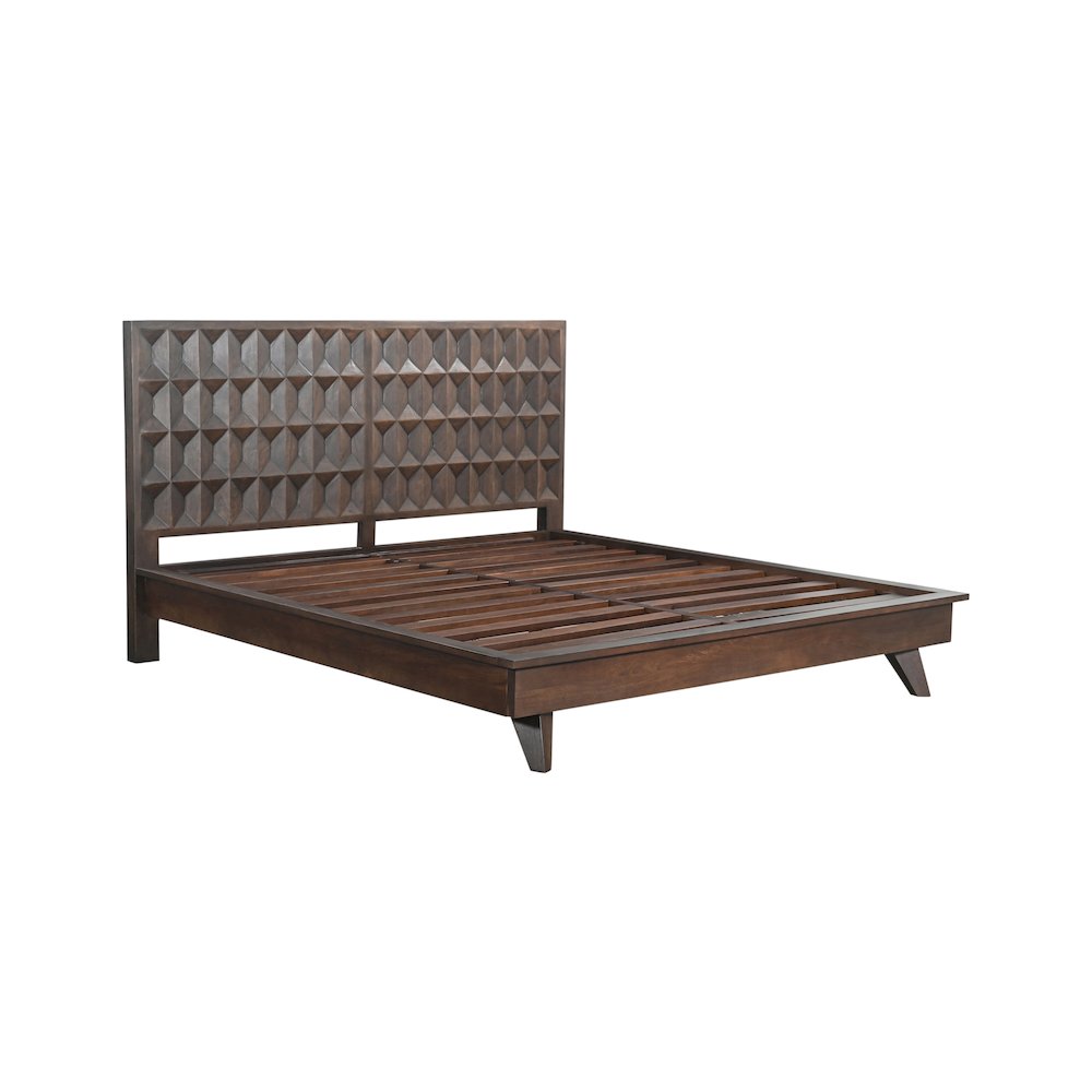 Lisbon Queen Bed in Royal Brown. Picture 3