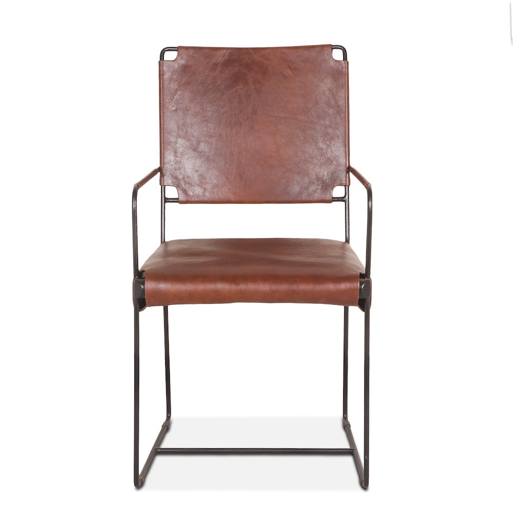 Melbourne Industrial Modern Leather Arm Chair.. Picture 1