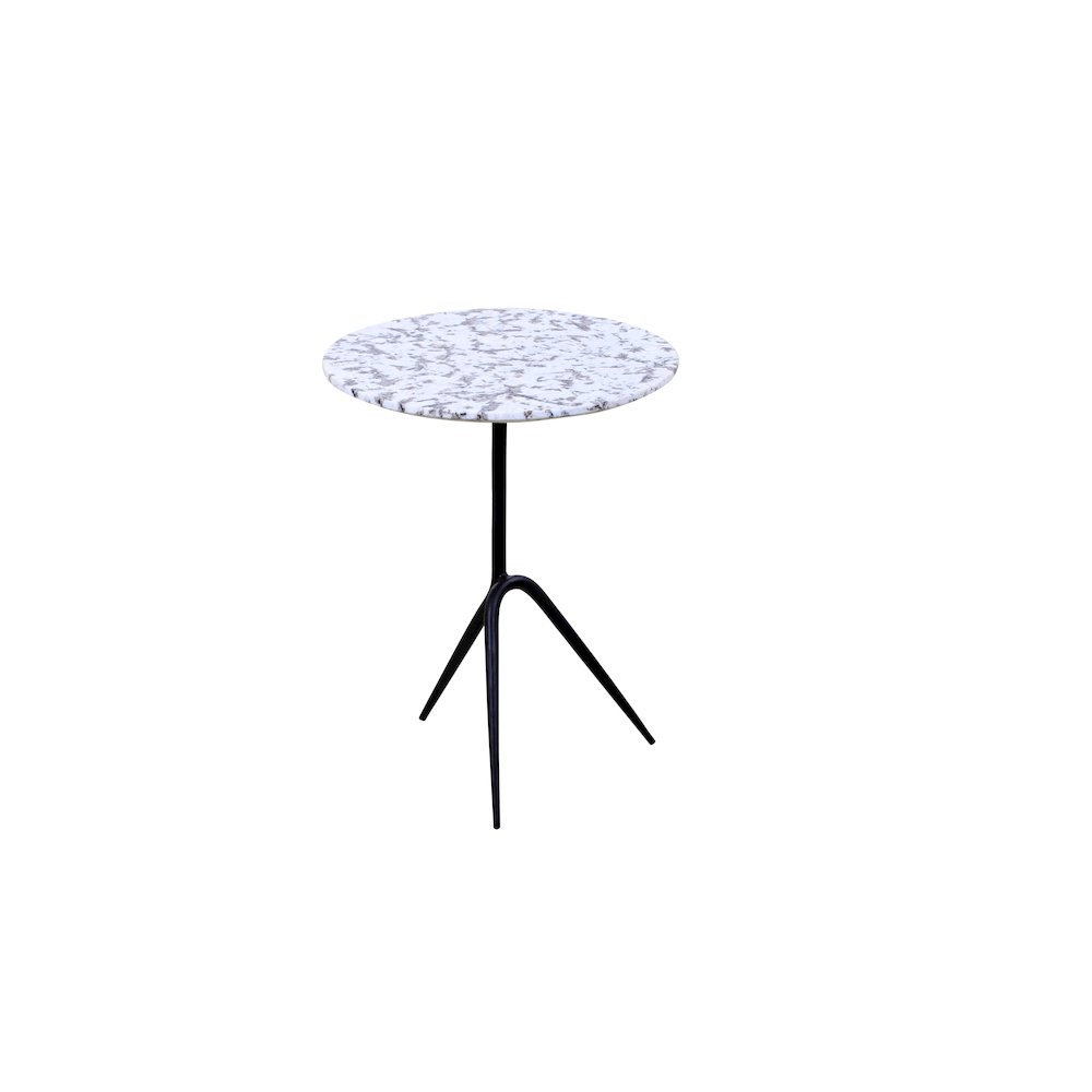 Glacier 18" Accent Table with Alaska White Marble. Picture 1