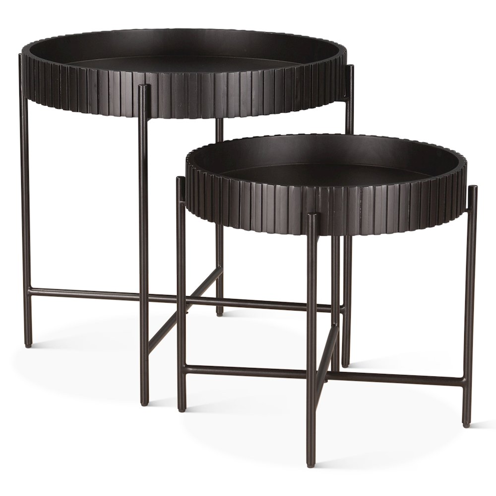 Halden Nesting Tray Tables in Matte Black. Picture 6