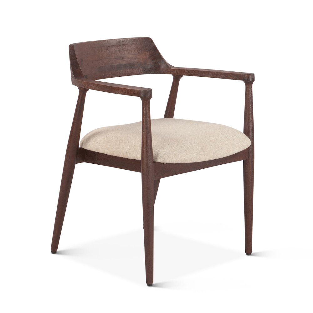 Oxford Upholstered Dining Chair with Walnut Finish. Picture 1
