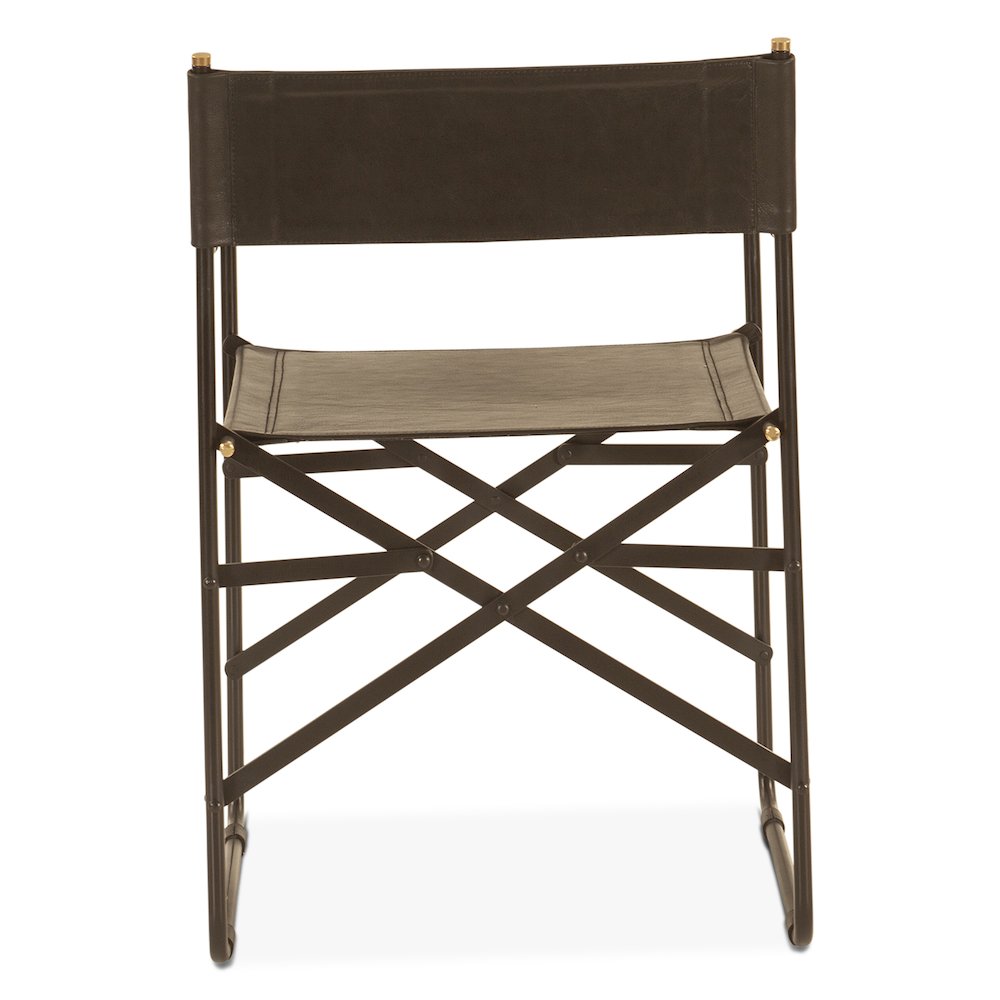 Lund 19" Director's Chair in Black Leather. Picture 2