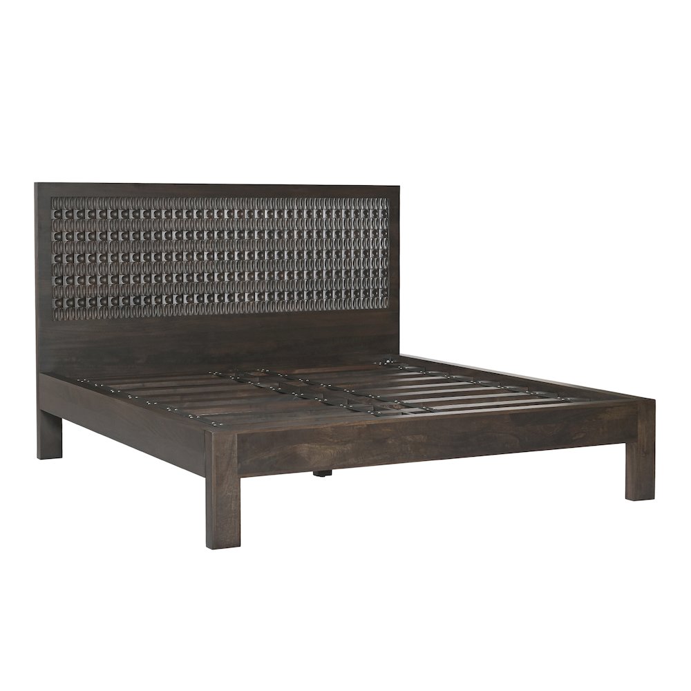Cairo Queen Bed in Dark Java. Picture 1