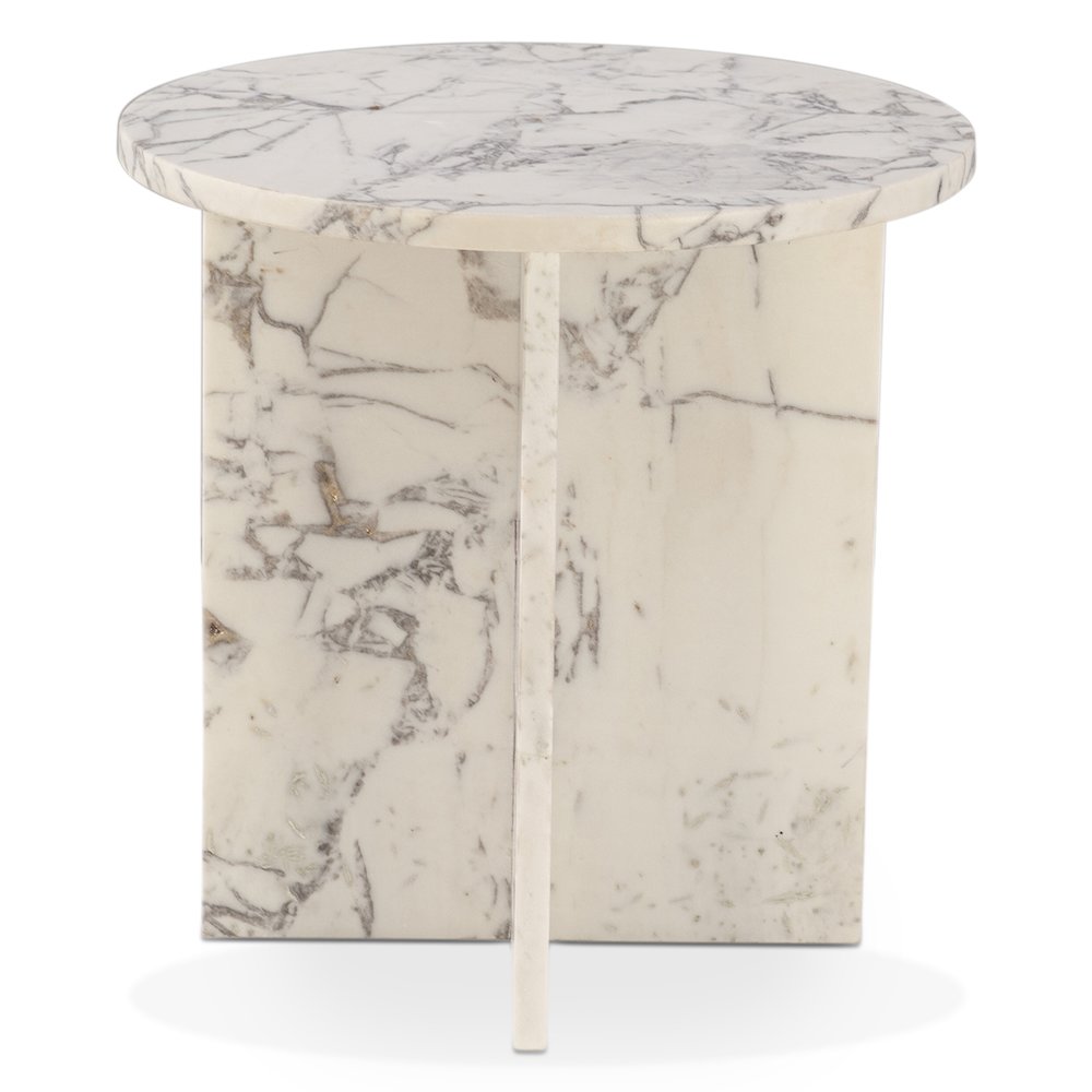 Giza 20" Side Table in Alabaster Marble. Picture 2