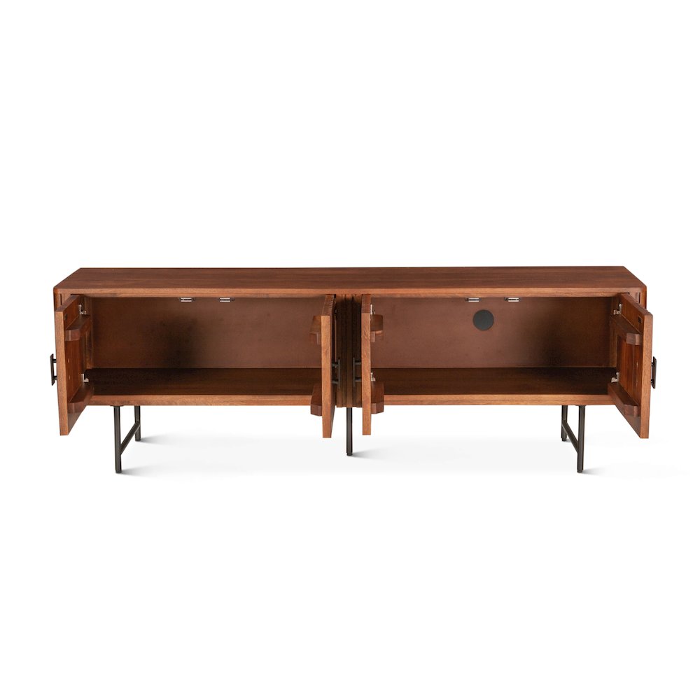 Halden 67" Plasma Cabinet Pecan Brown. Picture 4