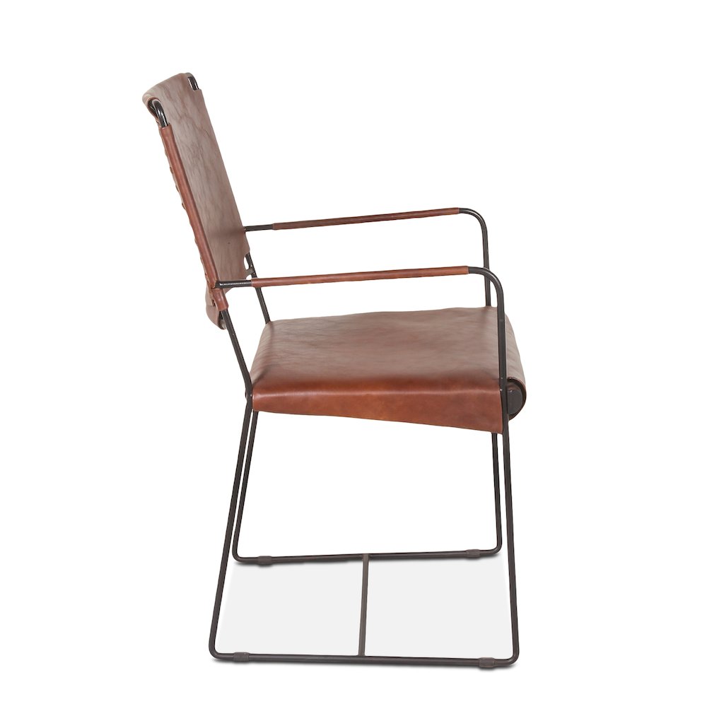 Melbourne Industrial Modern Leather Arm Chair.. Picture 6