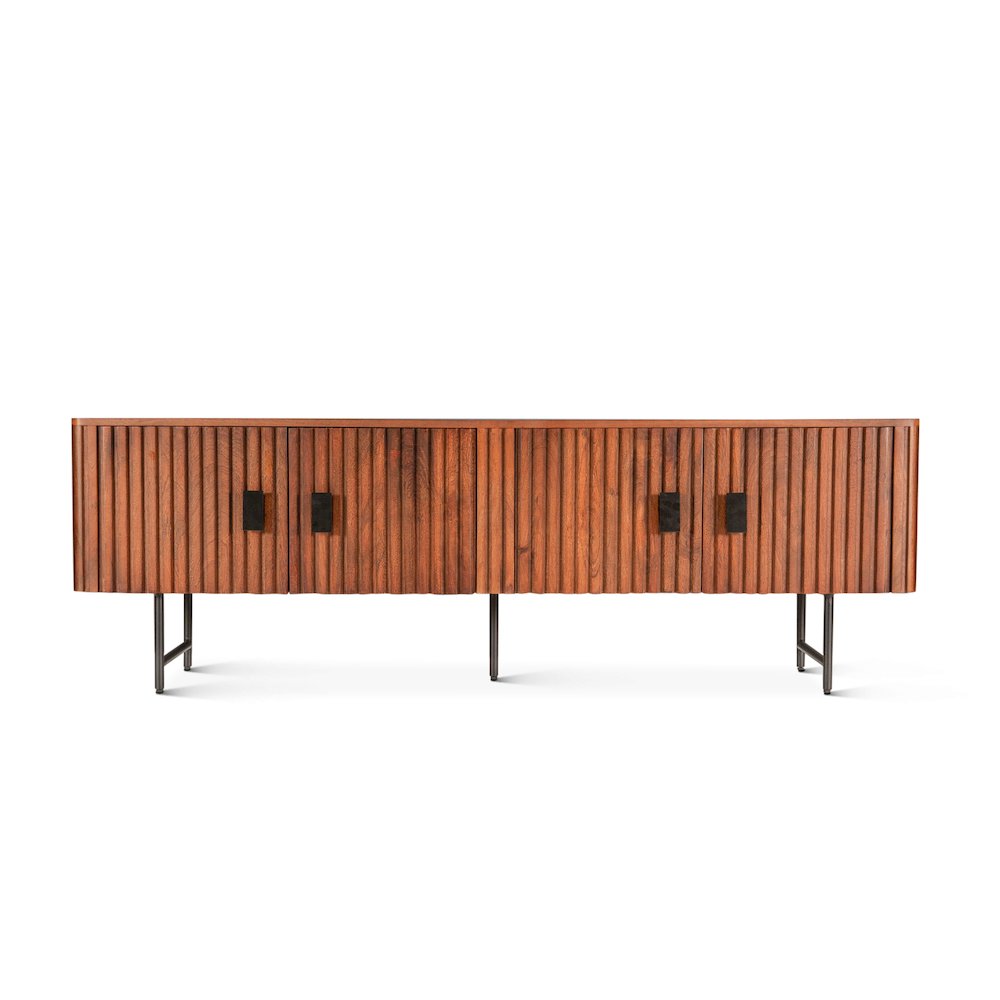 Halden 67" Plasma Cabinet Pecan Brown. Picture 1