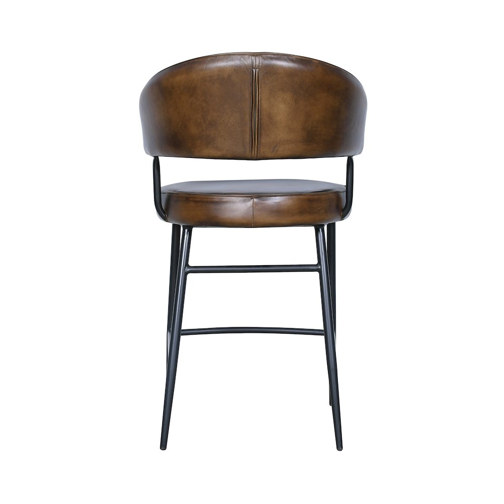 Brisbane Dover Counter Chair in Washed Chestnut Leather. Picture 3