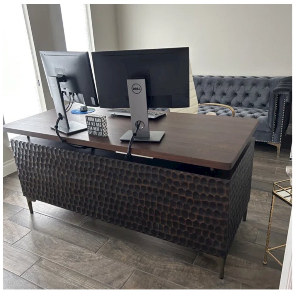 Vallarta Office Desk in Mango Wood with Two Tone Finish. Picture 10