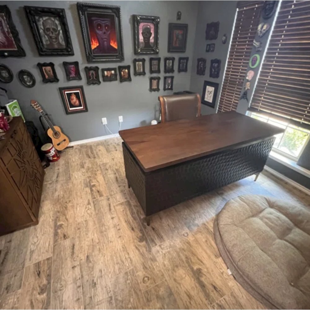 Vallarta Office Desk in Mango Wood with Two Tone Finish. Picture 11