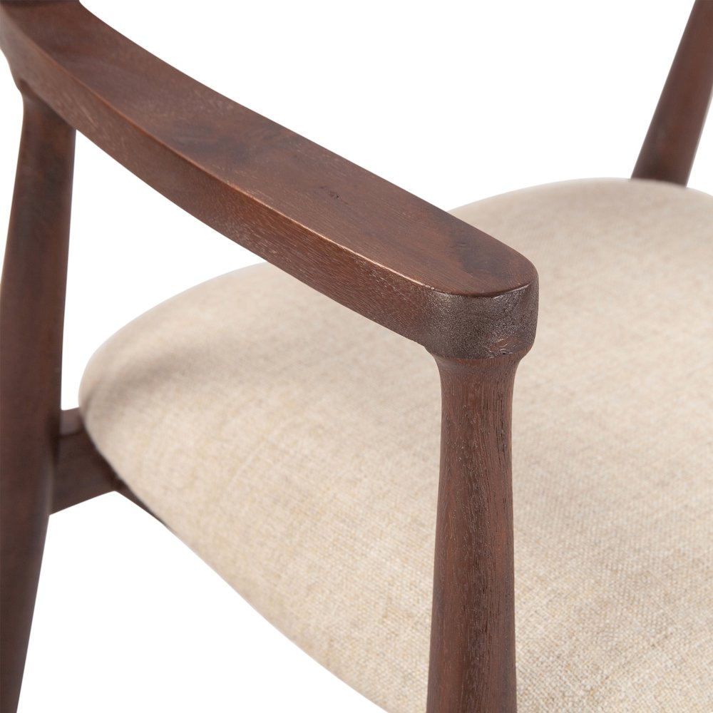 Oxford Upholstered Dining Chair with Walnut Finish. Picture 4