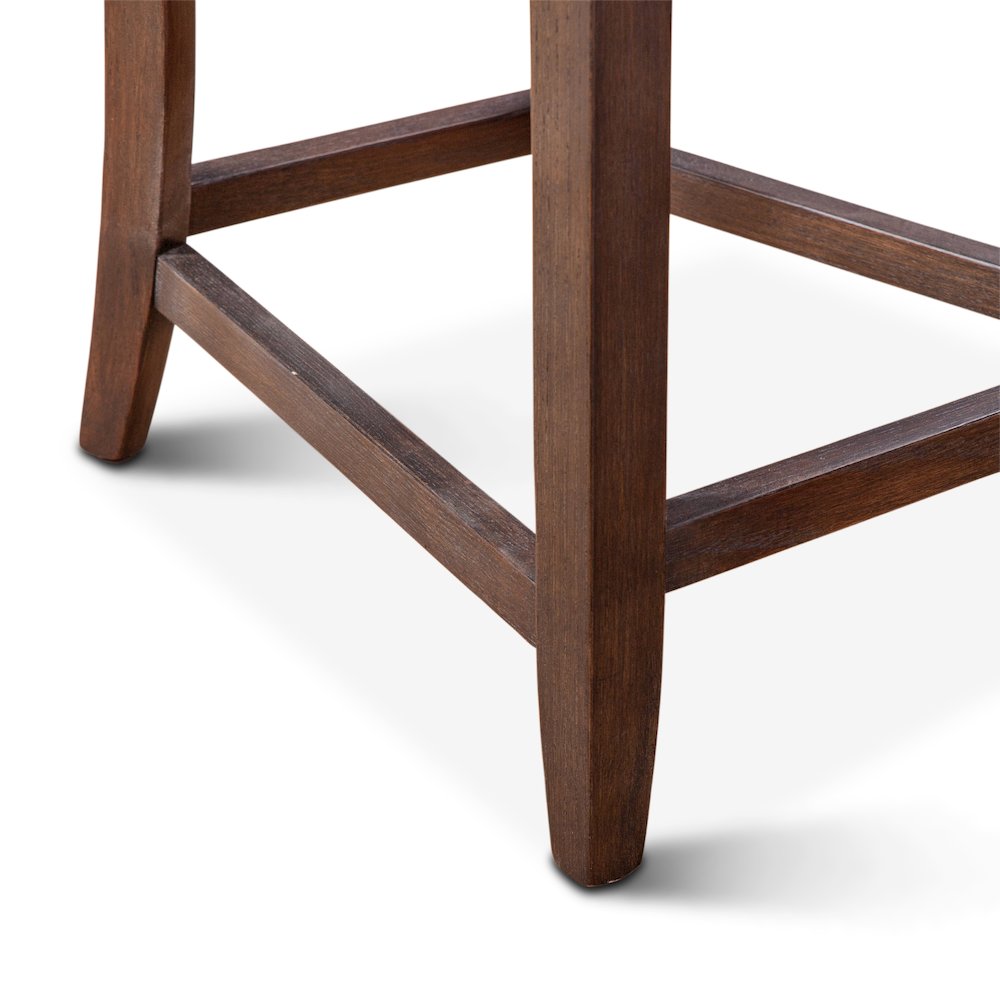 Avery Counter Chair In Dark Brown Leather With Matte Brown Legs. Picture 4
