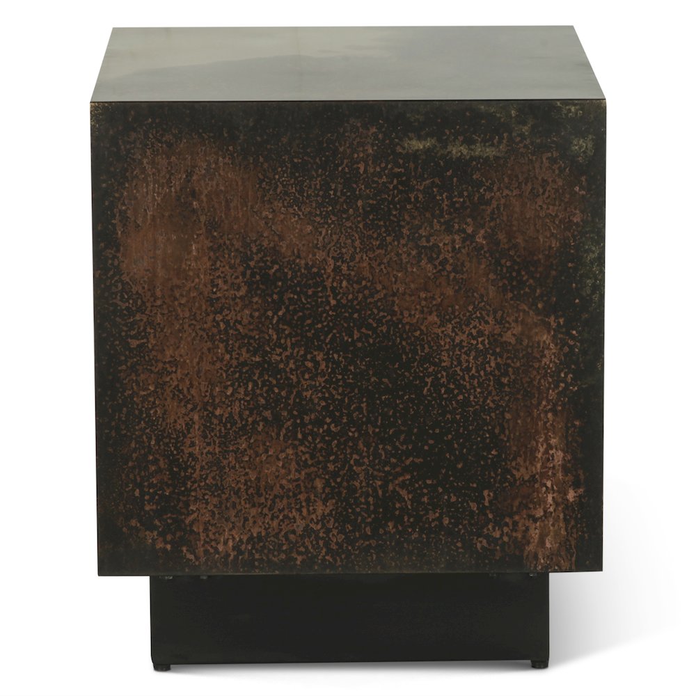 St. George Square Side Table in Oxidized Copper. Picture 5