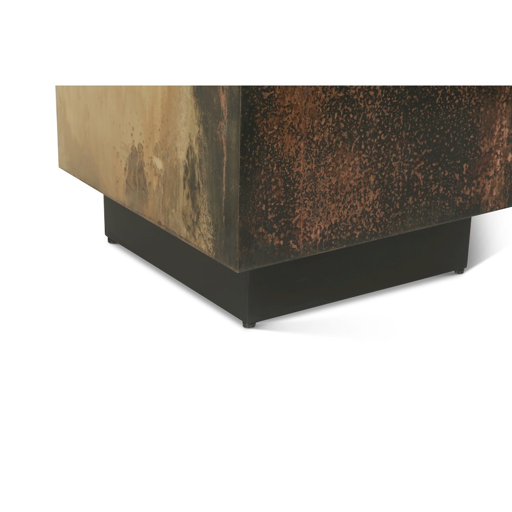 St. George Square Side Table in Oxidized Copper. Picture 4
