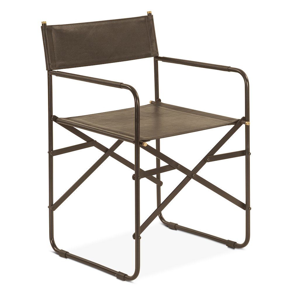 Lund 19" Director's Chair in Black Leather. Picture 1