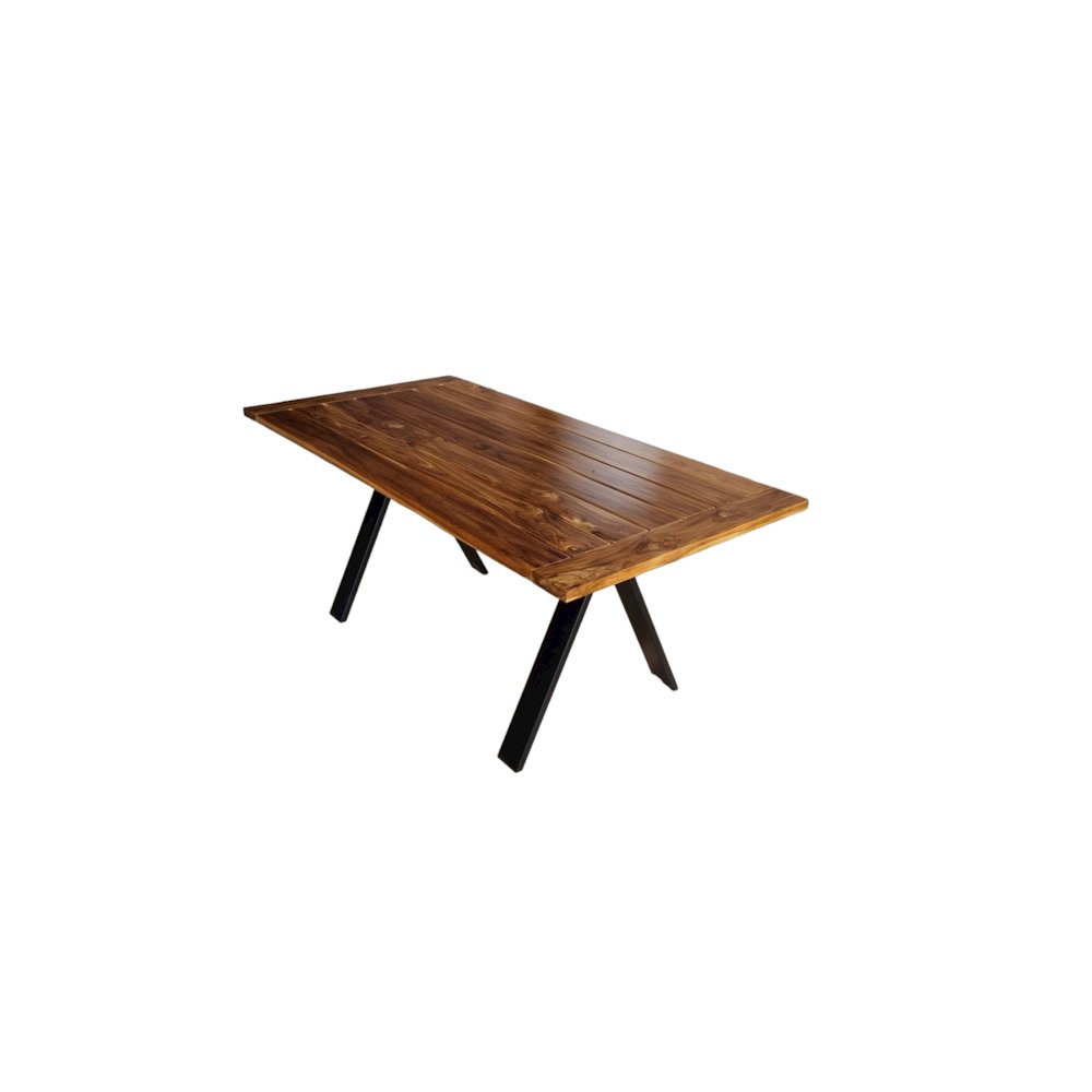 Cyprus 80" Patio Dining Table in Natural Teak. Picture 6