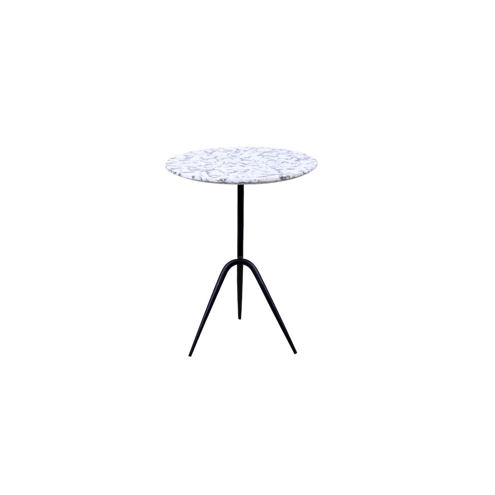 Glacier 18" Accent Table with Alaska White Marble. Picture 3