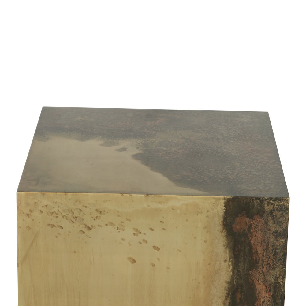 St. George Square Side Table in Oxidized Copper. Picture 3