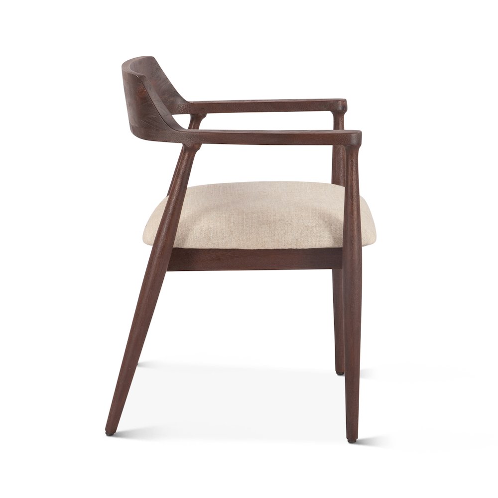 Oxford Upholstered Dining Chair with Walnut Finish. Picture 5