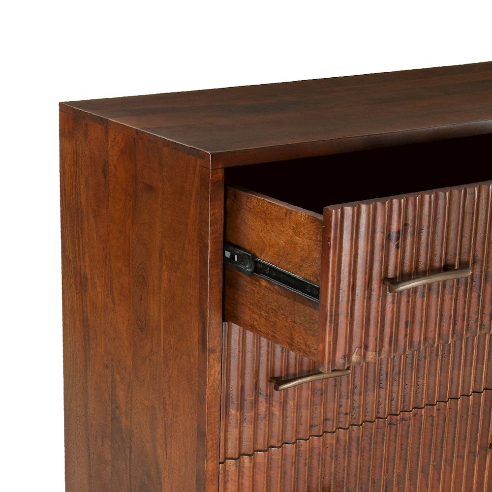 Manhattan Retro Mid Century Acacia Wood Dresser. Picture 4