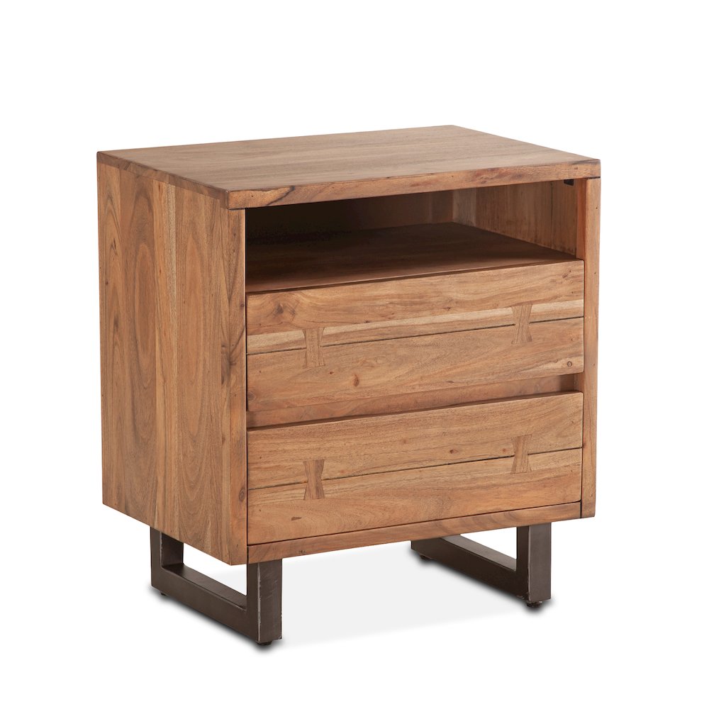 Glenwood Nightstand in Smoked Acacia. Picture 2