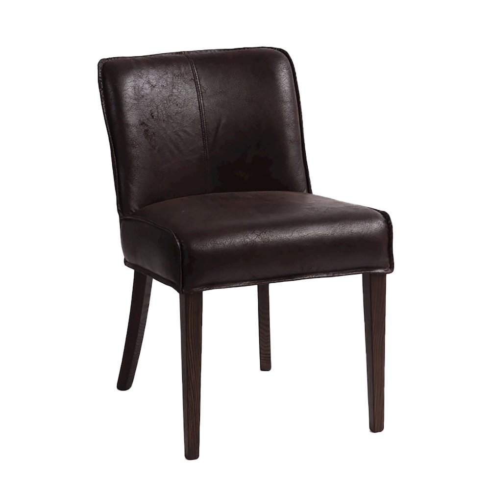 Avery Counter Chair In Dark Brown Leather With Matte Brown Legs. Picture 1