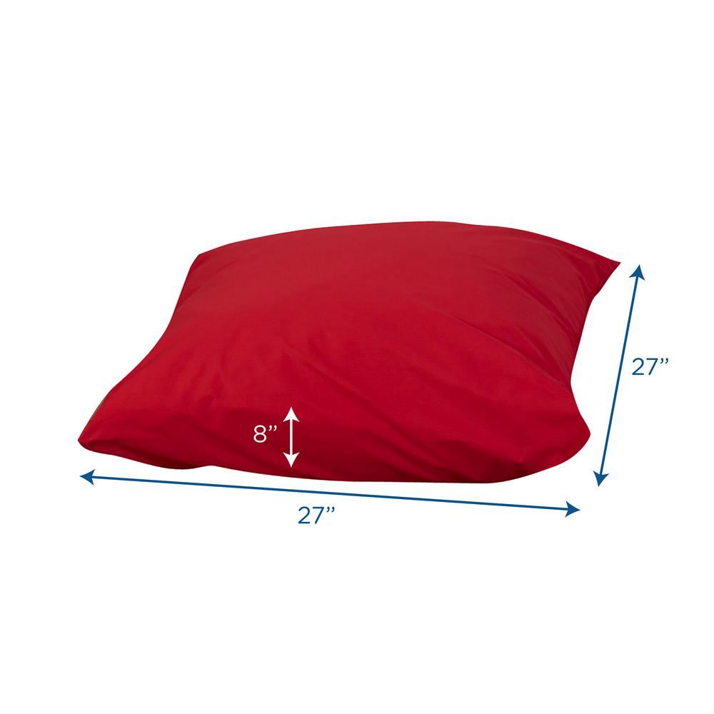 Children's Factory Foam-filled Square Floor Pillow - 27" x 27", Red. Picture 2