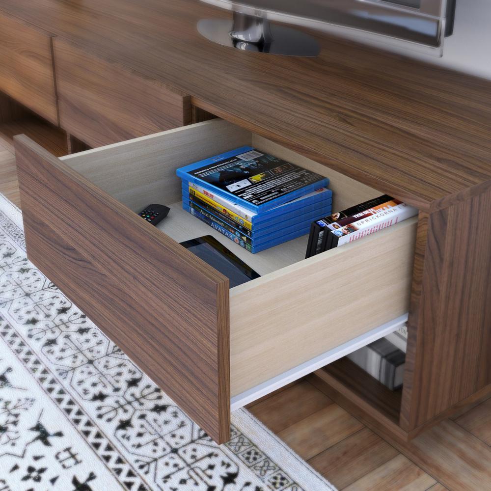 60-Inch Tv Stand With 3-Drawers, Walnut. Picture 4