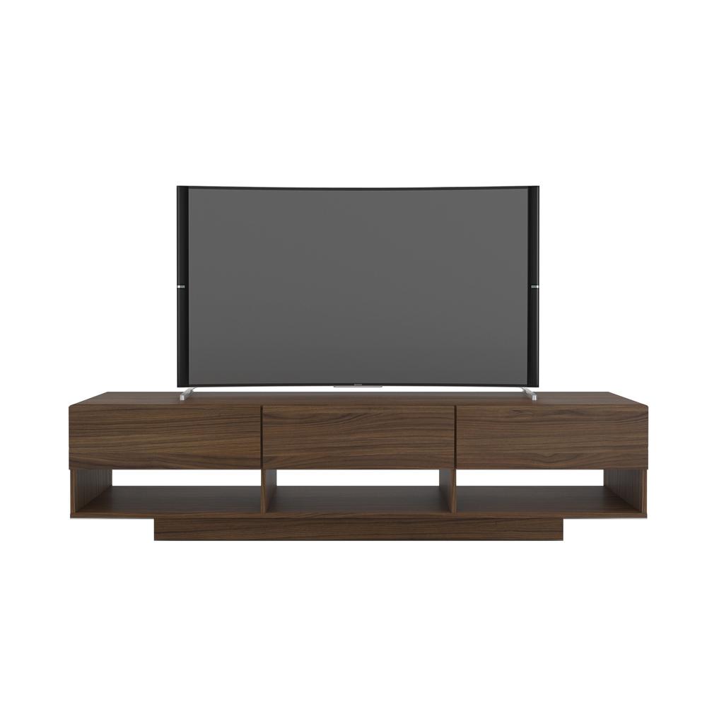 72-Inch Tv Stand With 3-Drawers, Walnut. Picture 2